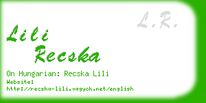 lili recska business card